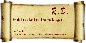 Rubinstein Dorottya névjegykártya